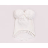 Pastels & Co White Double Pom Pom Hat